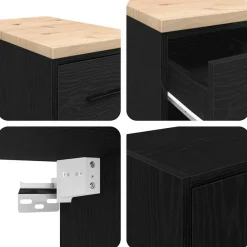 vidaXL Almacenamiento Industrial-Armarios 2 uds para garaje madera de ingeniería
