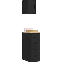 vidaXL Almacenamiento Industrial-Armarios 2 uds para garaje madera de ingeniería