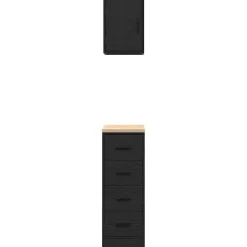 vidaXL Almacenamiento Industrial-Armarios 2 uds para garaje madera de ingeniería