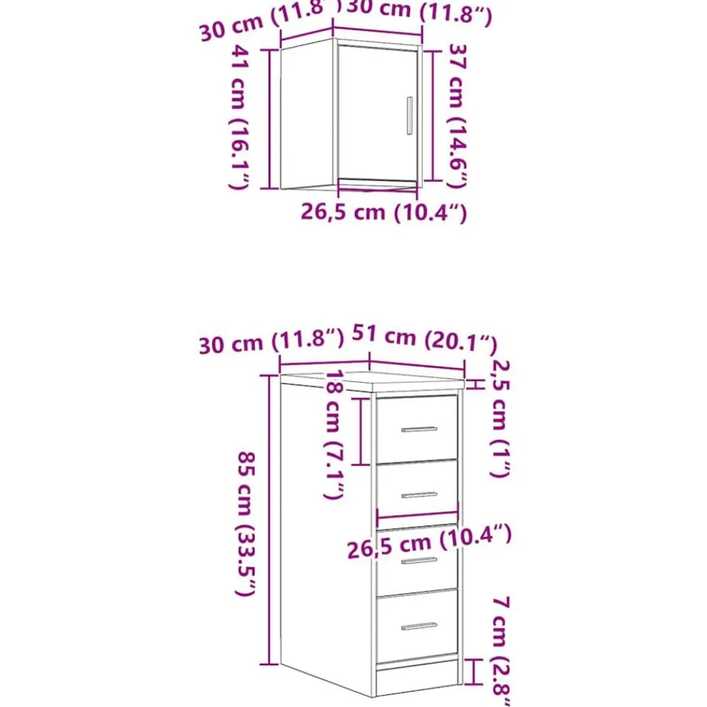 vidaXL Almacenamiento Industrial-Armarios 2 uds para garaje madera ingeniería artesanal roble