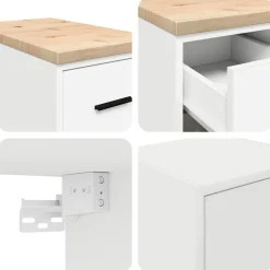 vidaXL Almacenamiento Industrial-Armarios 2 uds para garaje madera de ingeniería
