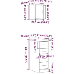 vidaXL Almacenamiento Industrial-Armarios 2 uds para garaje madera de ingeniería