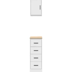 vidaXL Almacenamiento Industrial-Armarios 2 uds para garaje madera de ingeniería