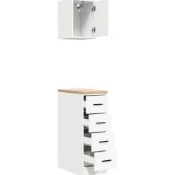 vidaXL Almacenamiento Industrial-Armarios 2 uds para garaje madera de ingeniería