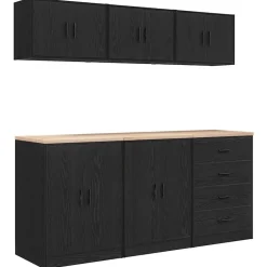 vidaXL Almacenamiento Industrial-Armarios 6 uds para garaje madera de ingeniería