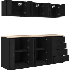 vidaXL Almacenamiento Industrial-Armarios 6 uds para garaje madera de ingeniería