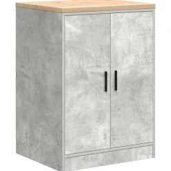 vidaXL Armarios 6 uds para garaje madera de ingeniería ris hormigón Gris hormig&oacute;n Clearance