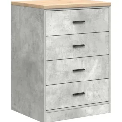 vidaXL Armarios 6 uds para garaje madera de ingeniería ris hormigón Gris hormig&oacute;n Clearance