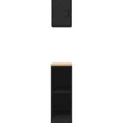 vidaXL Armarios 2 uds para garaje madera de ingeniería Negro Online