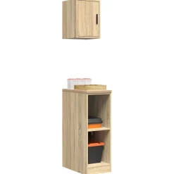 vidaXL Armarios 2 uds para garaje madera de ingeniería Roble Sonoma