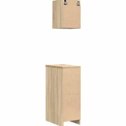 vidaXL Armarios 2 uds para garaje madera de ingeniería Roble Sonoma