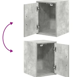 vidaXL Almacenamiento Industrial-Armarios 2 uds para garaje madera de ingeniería ris hormigón
