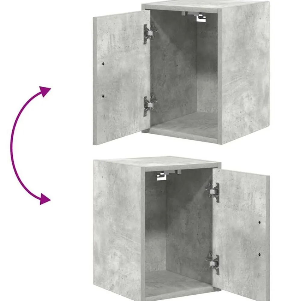 vidaXL Almacenamiento Industrial-Armarios 2 uds para garaje madera de ingeniería ris hormigón