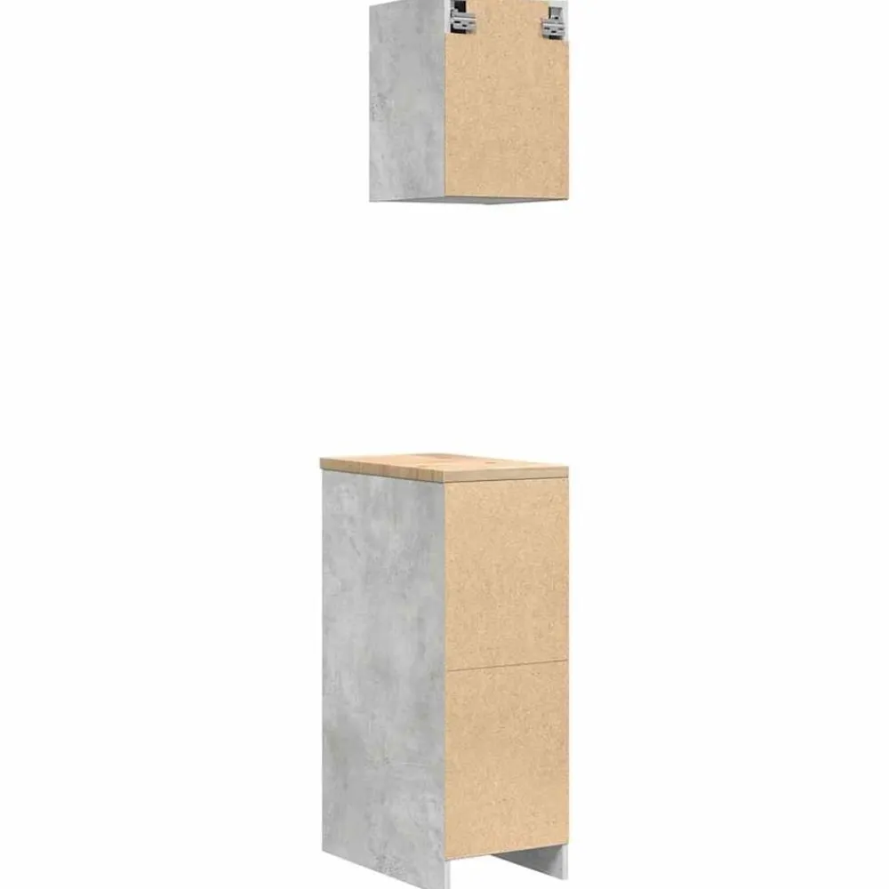 vidaXL Almacenamiento Industrial-Armarios 2 uds para garaje madera de ingeniería ris hormigón