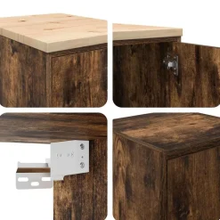 vidaXL Armarios 2 uds para garaje madera ingeniería Roble ahumado Clearance
