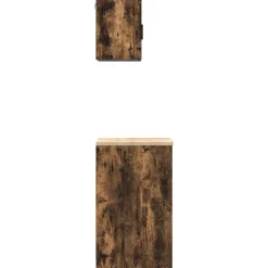 vidaXL Armarios 2 uds para garaje madera ingeniería Roble ahumado Clearance