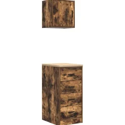 vidaXL Almacenamiento Industrial-Armarios 2 uds para garaje madera ingeniería
