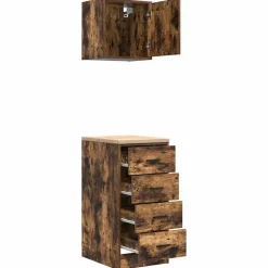 vidaXL Almacenamiento Industrial-Armarios 2 uds para garaje madera ingeniería