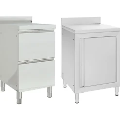 vidaXL Restauración-Armarios de cocina comerciales 2 piezas de acero inoxidable