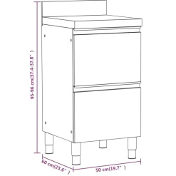 vidaXL Armarios de cocina comerciales 3 piezas de acero inoxidable Discount
