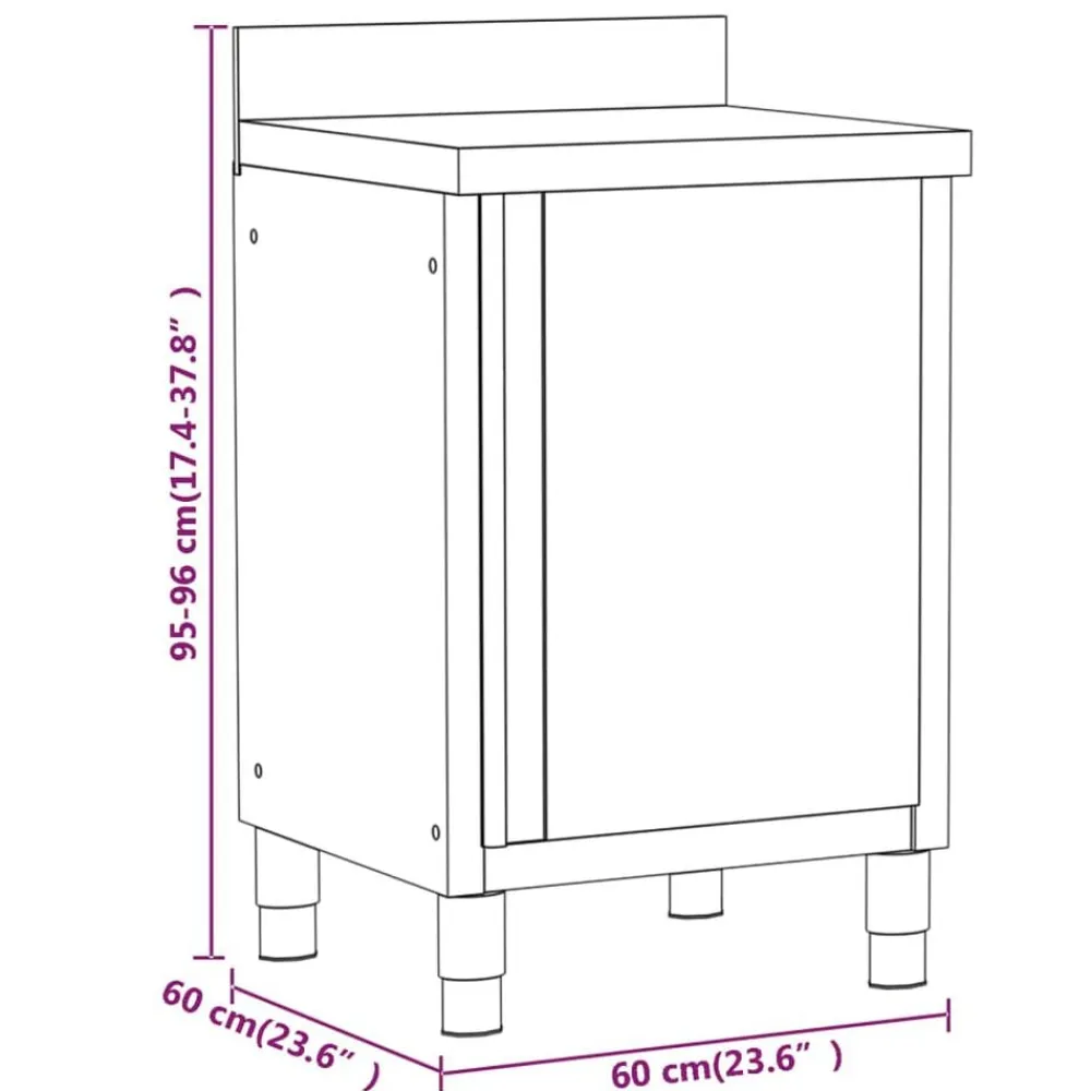 vidaXL Armarios de cocina comerciales 3 piezas de acero inoxidable Discount