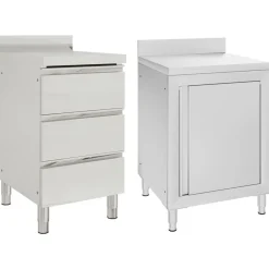 vidaXL Armarios de cocina comercial 2 unidades acero inoxidable Hot