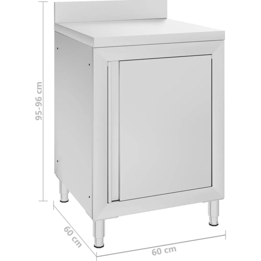 vidaXL Armarios de cocina comercial 2 unidades acero inoxidable Hot