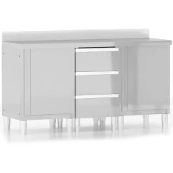 vidaXL Armarios de cocina comerciales 3 piezas de acero inoxidable Sale