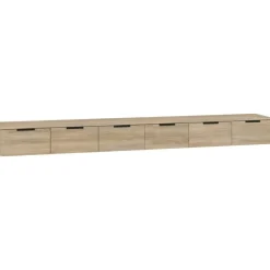 vidaXL Estanterías-Armarios de pared 2 uds contrachapada 102x30x20 cm