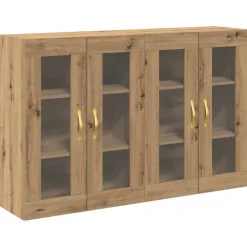 vidaXL Armarios de pared 2 pcs Roble artesanal 69,5 x 34 x 90 cm Roble artisan Discount