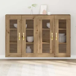 vidaXL Armarios de pared 2 pcs Roble artesanal 69,5 x 34 x 90 cm Roble artisan Discount