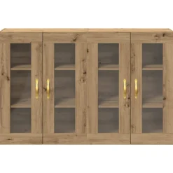 vidaXL Armarios de pared 2 pcs Roble artesanal 69,5 x 34 x 90 cm Roble artisan Discount