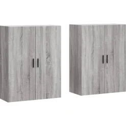 vidaXL Armarios de pared 2 unidades 69,5x34x90 cm Gris sonoma