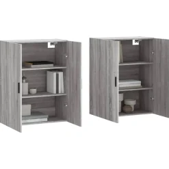 vidaXL Armarios de pared 2 unidades 69,5x34x90 cm Gris sonoma