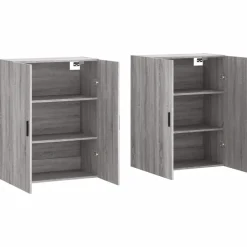 vidaXL Armarios de pared 2 unidades 69,5x34x90 cm Gris sonoma