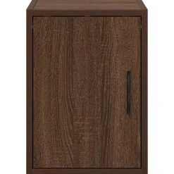vidaXL Almacenamiento Industrial-Armarios de pared 2 uds para garaje madera marrón roble