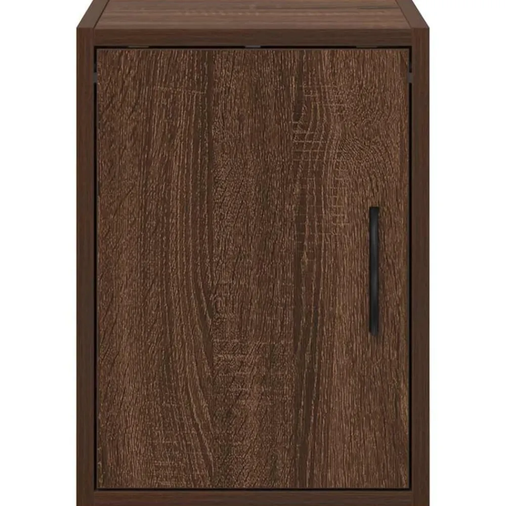 vidaXL Almacenamiento Industrial-Armarios de pared 2 uds para garaje madera marrón roble