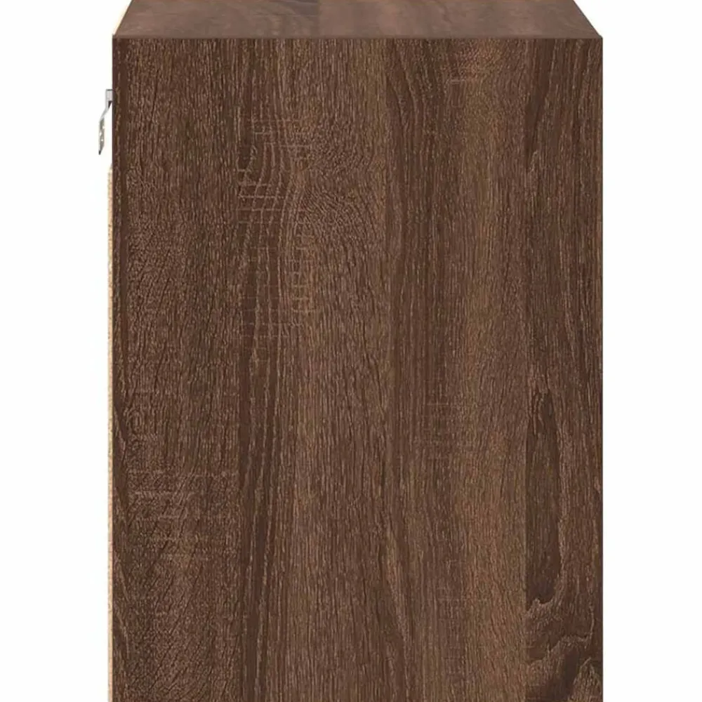 vidaXL Almacenamiento Industrial-Armarios de pared 2 uds para garaje madera marrón roble