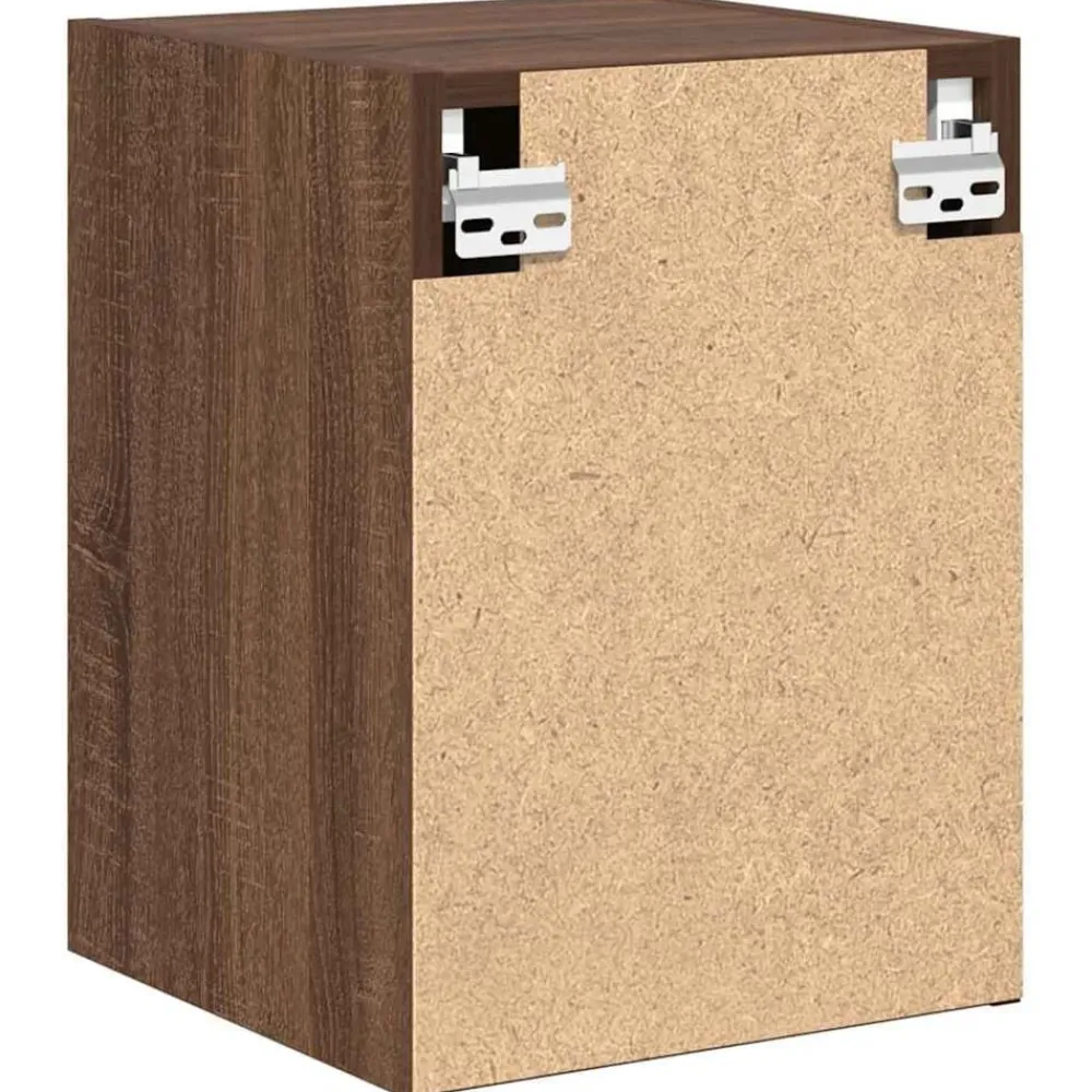 vidaXL Almacenamiento Industrial-Armarios de pared 2 uds para garaje madera marrón roble