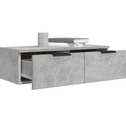 vidaXL Armarios de pared 2 uds contrachapada gris hormigón 68x30x20 cm Gris hormig&oacute;n Hot