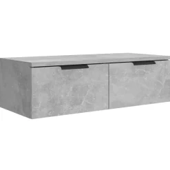 vidaXL Armarios de pared 2 uds contrachapada gris hormigón 68x30x20 cm Gris hormig&oacute;n Hot