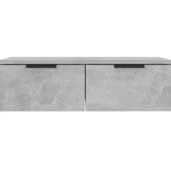 vidaXL Armarios de pared 2 uds contrachapada gris hormigón 68x30x20 cm Gris hormig&oacute;n Hot