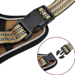 vidaXL Productos Para Mascotas-Arnés para perros con correa y collar ajustable marrón M