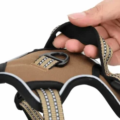vidaXL Arnés para perros con bandas reflectantes ajustables marrón S Marr&oacute;n Sale