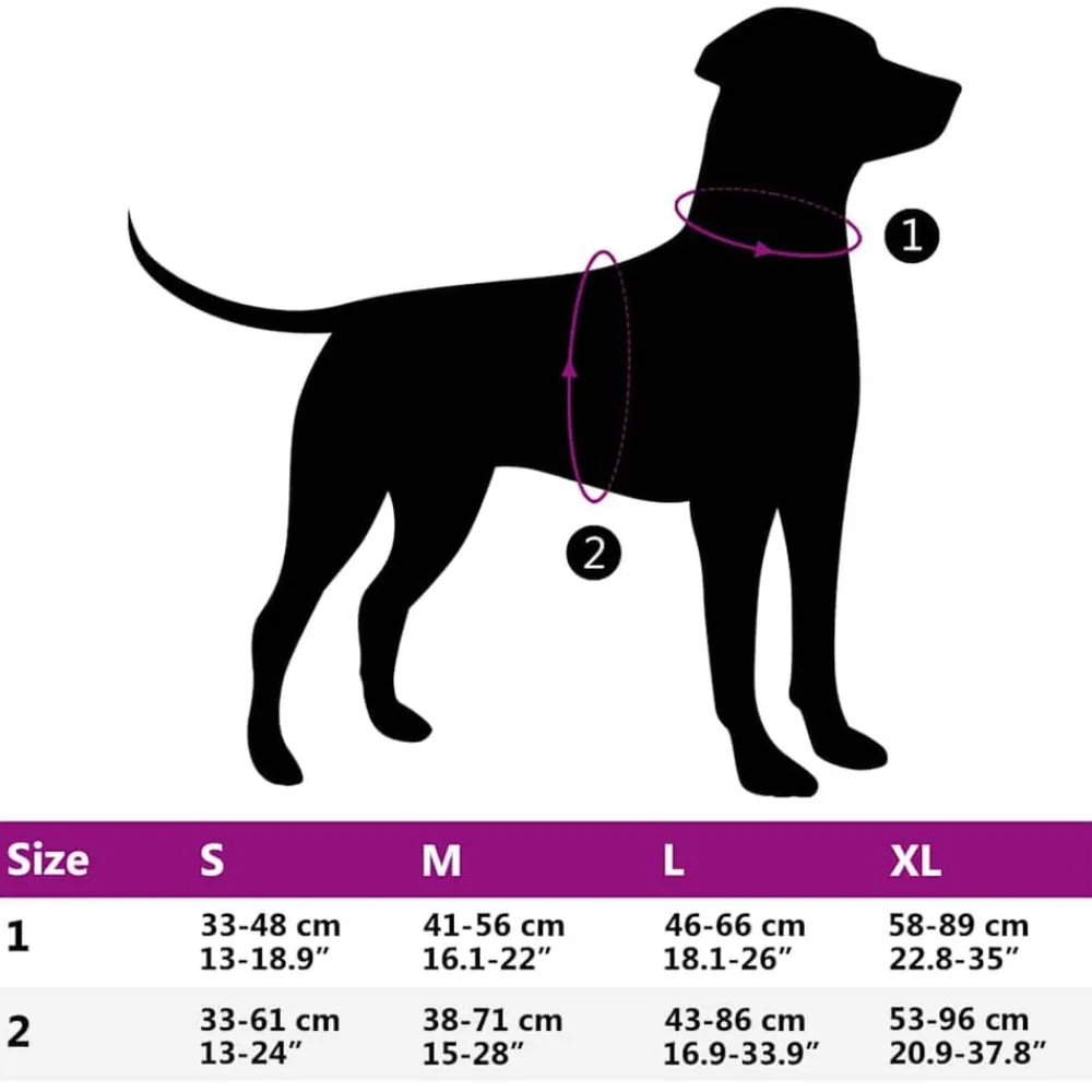 vidaXL Productos Para Mascotas-Arnés para perros con correa y collar ajustable S