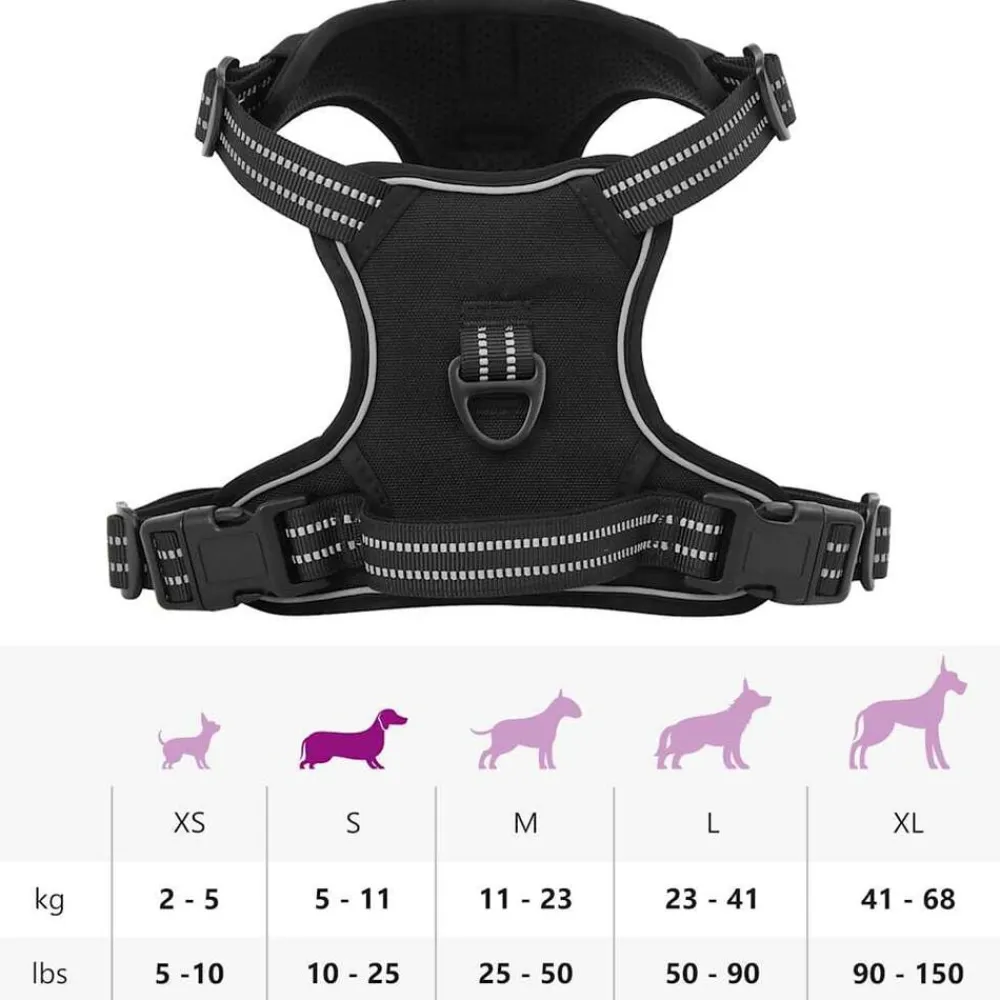 vidaXL Productos Para Mascotas-Arnés para perros con correa y collar ajustable S
