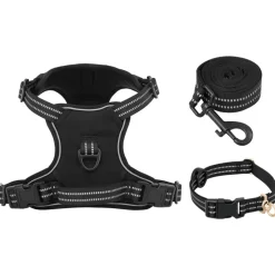 vidaXL Productos Para Mascotas-Arnés para perros con correa y collar ajustable S