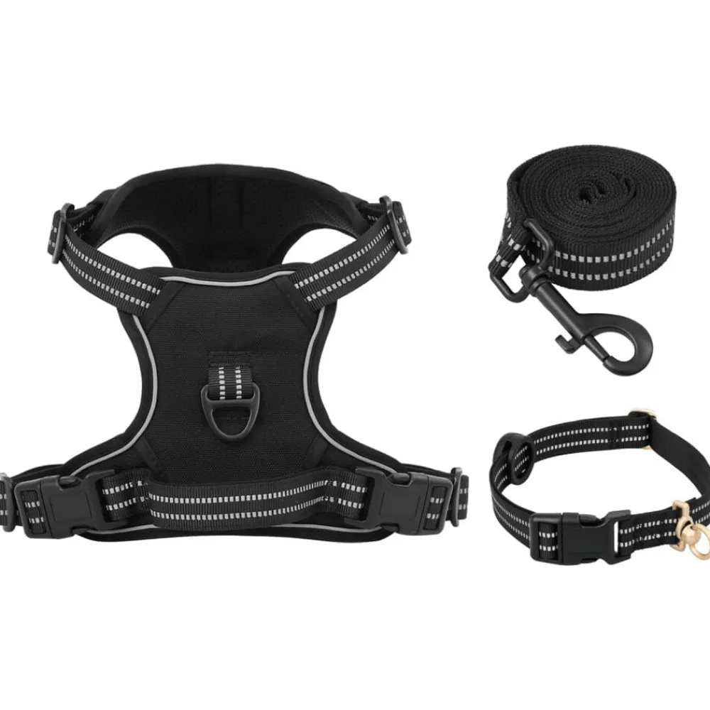 vidaXL Productos Para Mascotas-Arnés para perros con correa y collar ajustable S