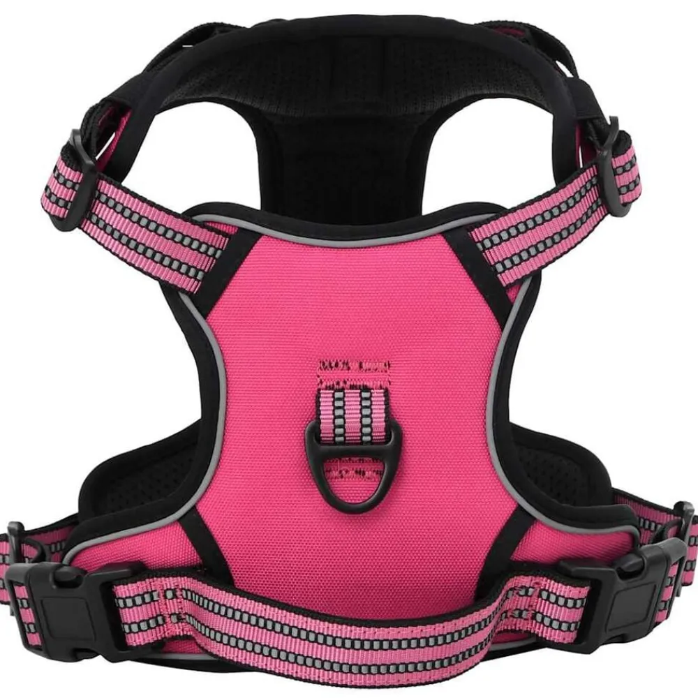 vidaXL Arnés para perros con bandas reflectantes ajustables L Rosa Discount