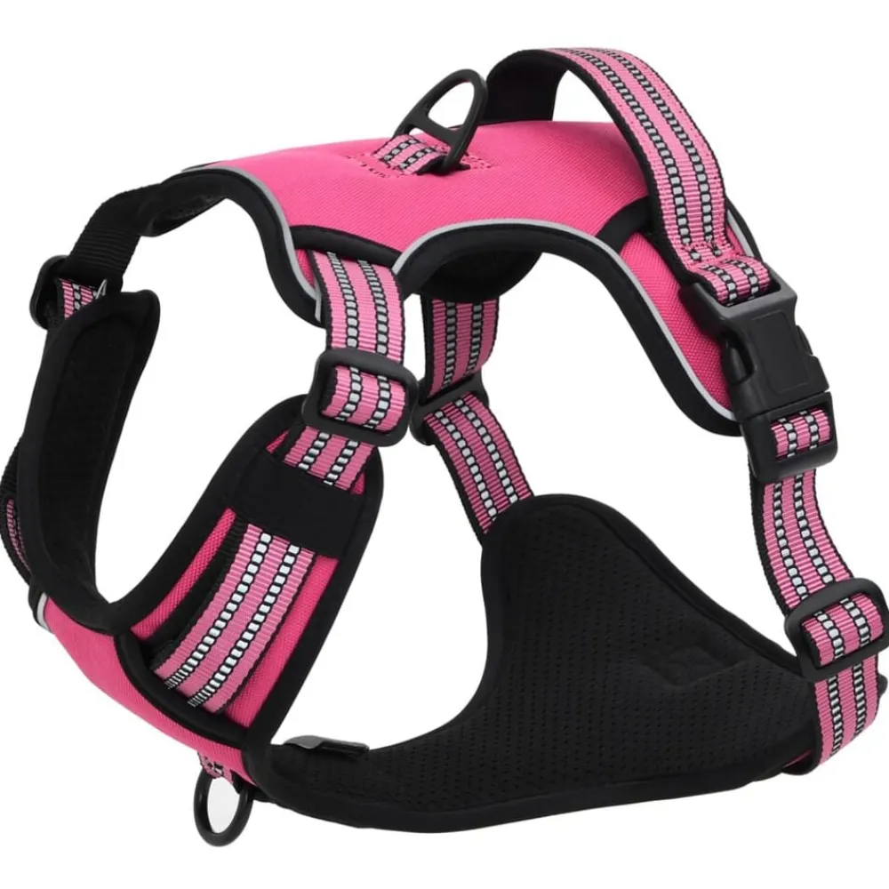 vidaXL Arnés para perros con bandas reflectantes ajustables L Rosa Discount